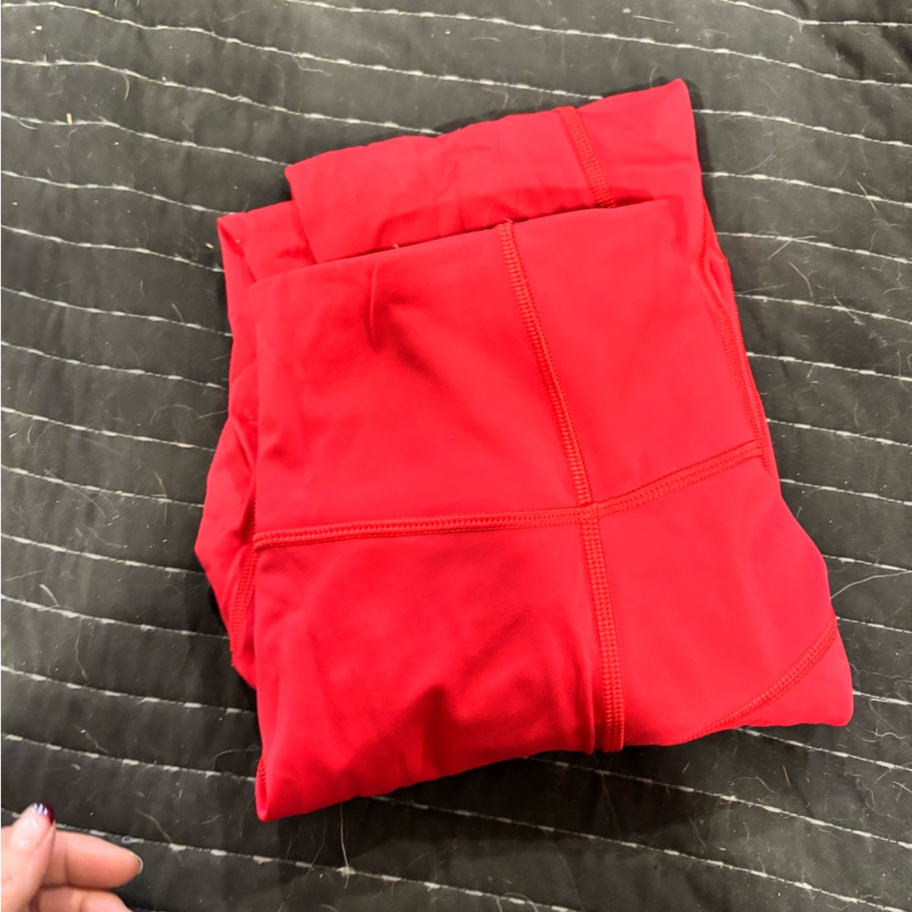 Athleta Rainer Bright Red Leggings View 2